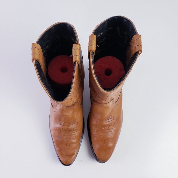 VTG Sandra Miller Womens 7.5 Leather Western Boots Tan Mid-Calf Embroide… - Picture 6 of 10